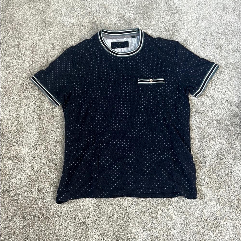 Ted Baker London Navy Poka Dot Shirt